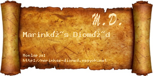 Marinkás Dioméd névjegykártya